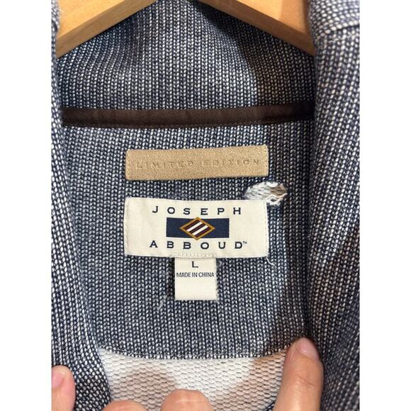 Joseph Abboud Men L Navy Pullover Sweater Preppy Workwear - Picture 3 of 11